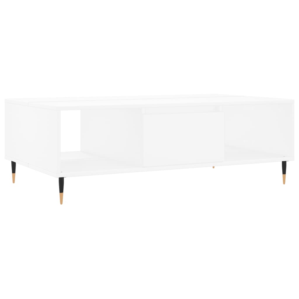 Tavolino da Salotto Bianco 104x60x35 cm in Legno Multistrato - homemem39