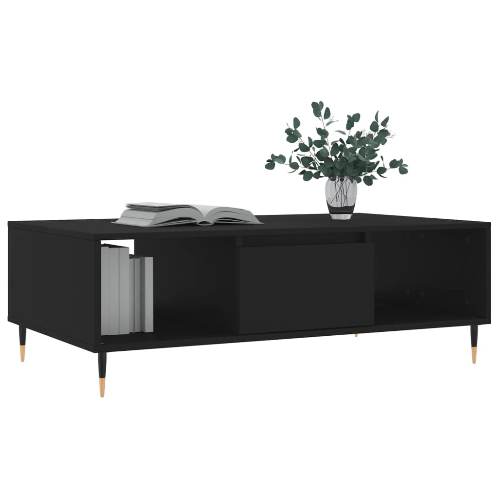 Tavolino da Salotto Nero 104x60x35 cm in Legno Multistrato - homemem39