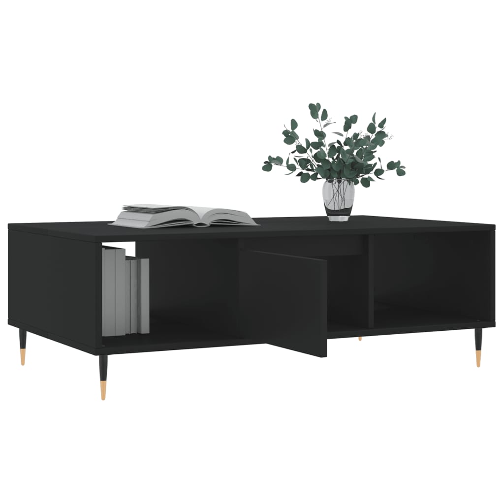 Tavolino da Salotto Nero 104x60x35 cm in Legno Multistrato - homemem39