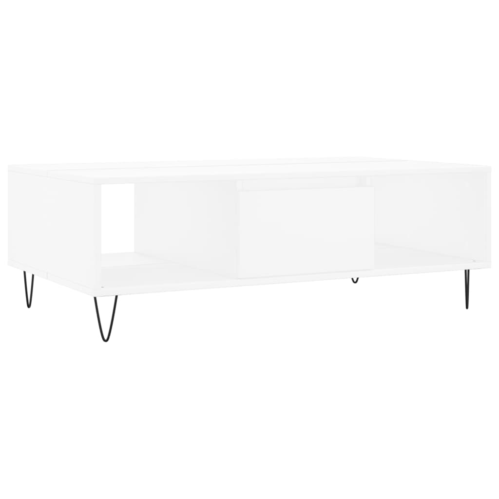 Tavolino da Salotto Bianco 104x60x35 cm in Legno Multistrato - homemem39