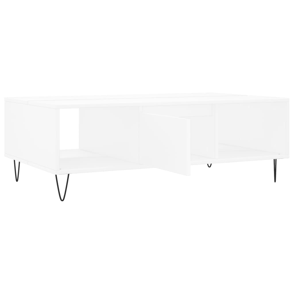 Tavolino da Salotto Bianco 104x60x35 cm in Legno Multistrato - homemem39