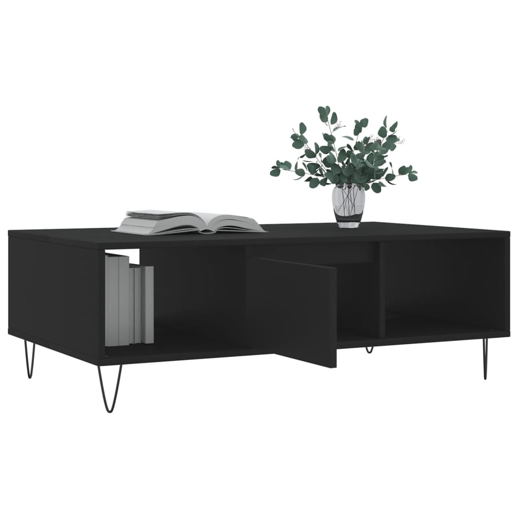 Tavolino da Salotto Nero 104x60x35 cm in Legno Multistrato - homemem39