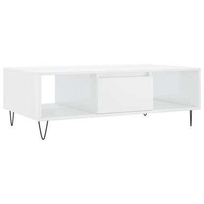 Tavolino da Salotto Bianco Lucido 104x60x35cm Legno Multistrato - homemem39