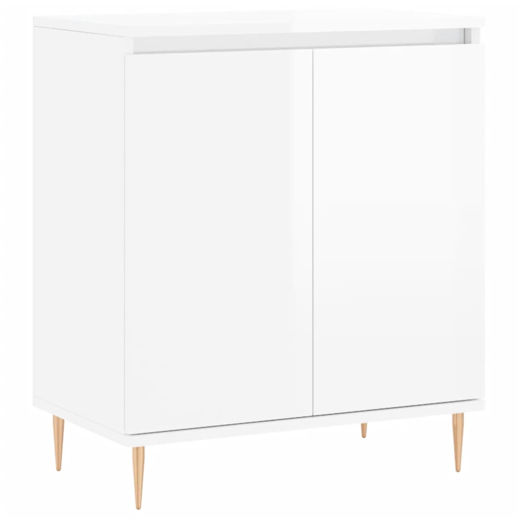 Credenza Bianco Lucido 60x35x70 cm in Legno Multistrato - homemem39