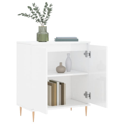 Credenza Bianco Lucido 60x35x70 cm in Legno Multistrato - homemem39