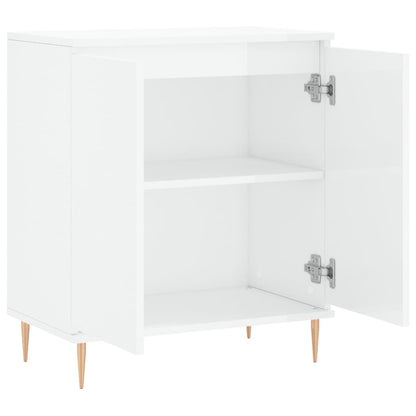 Credenza Bianco Lucido 60x35x70 cm in Legno Multistrato - homemem39