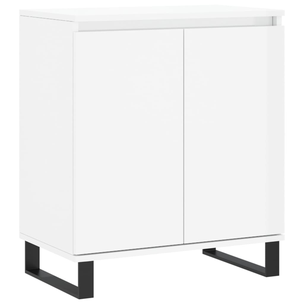 Credenza Bianco Lucido 60x35x70 cm in Legno Multistrato - homemem39