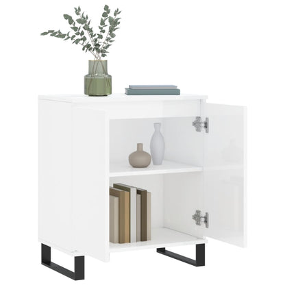 Credenza Bianco Lucido 60x35x70 cm in Legno Multistrato - homemem39