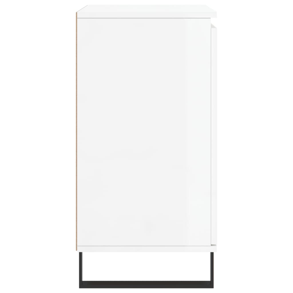 Credenza Bianco Lucido 60x35x70 cm in Legno Multistrato - homemem39