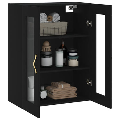 Mobile a Parete Nero 69,5x34x90 cm - homemem39