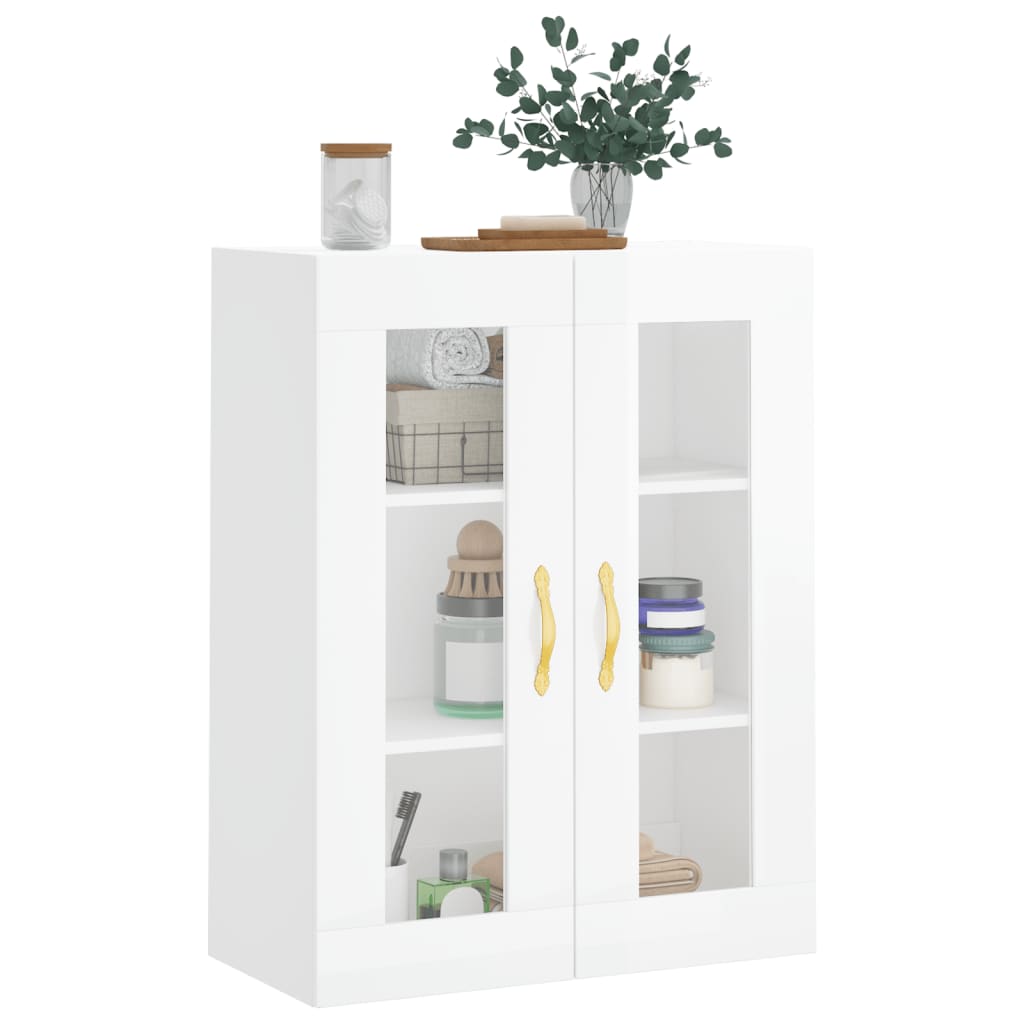 Mobile a Parete Bianco Lucido 69,5x34x90 cm - homemem39