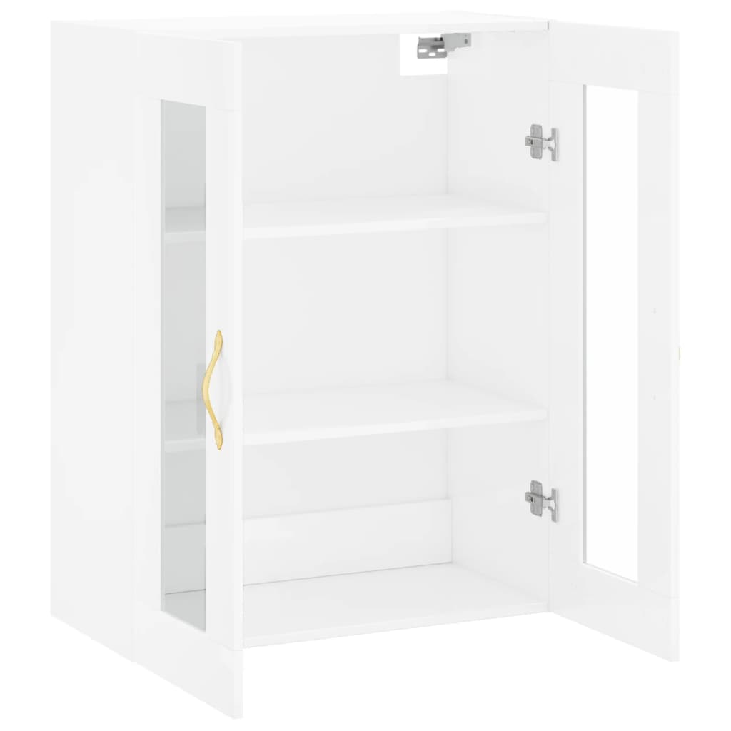 Mobile a Parete Bianco Lucido 69,5x34x90 cm - homemem39