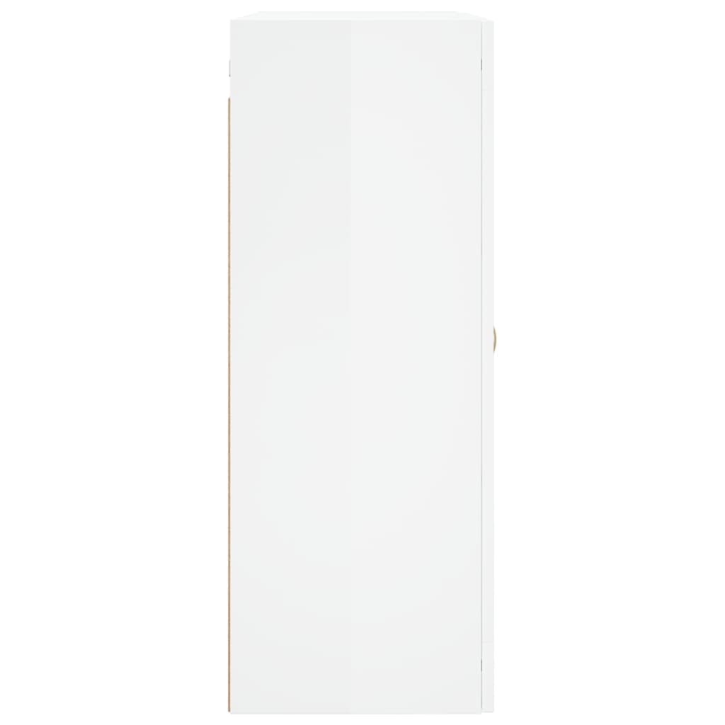 Mobile a Parete Bianco Lucido 69,5x34x90 cm - homemem39