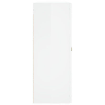 Mobile a Parete Bianco Lucido 69,5x34x90 cm - homemem39