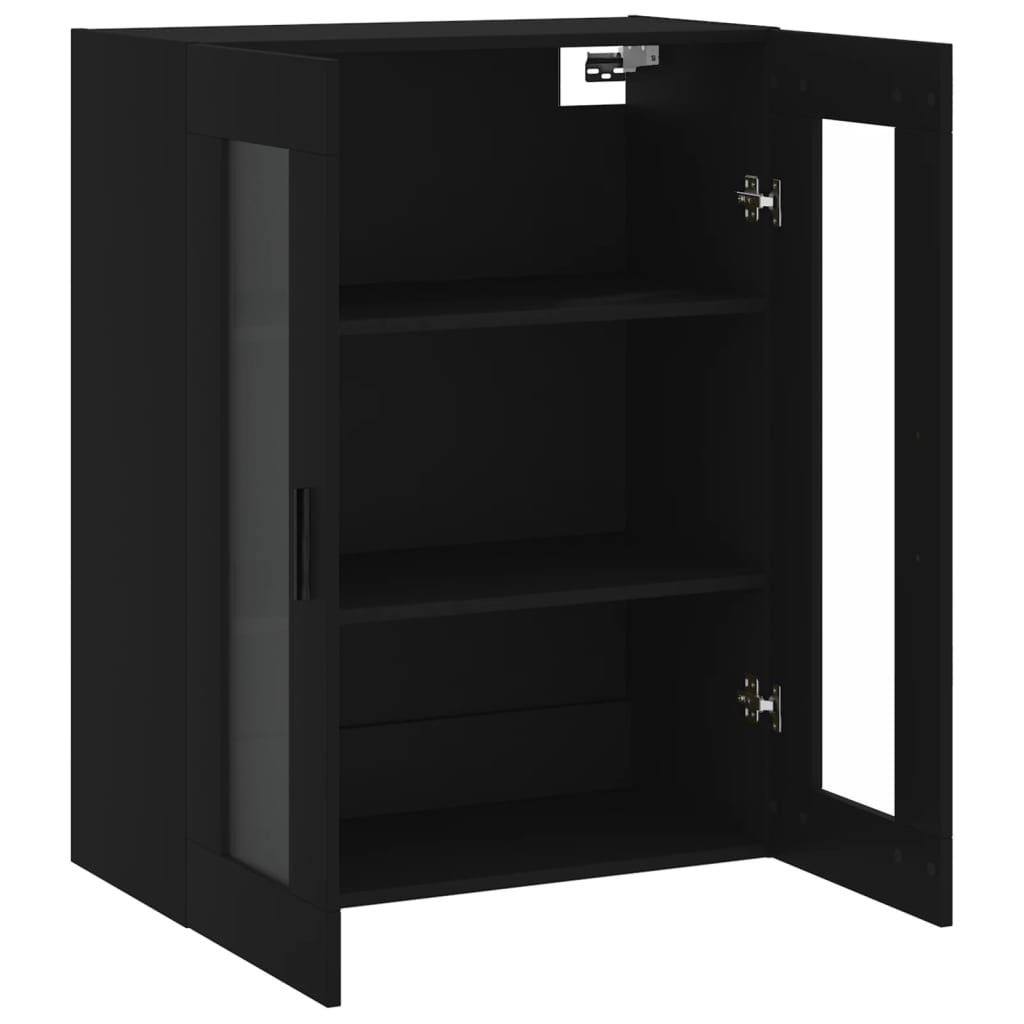 Mobile a Parete Nero 69,5x34x90 cm - homemem39