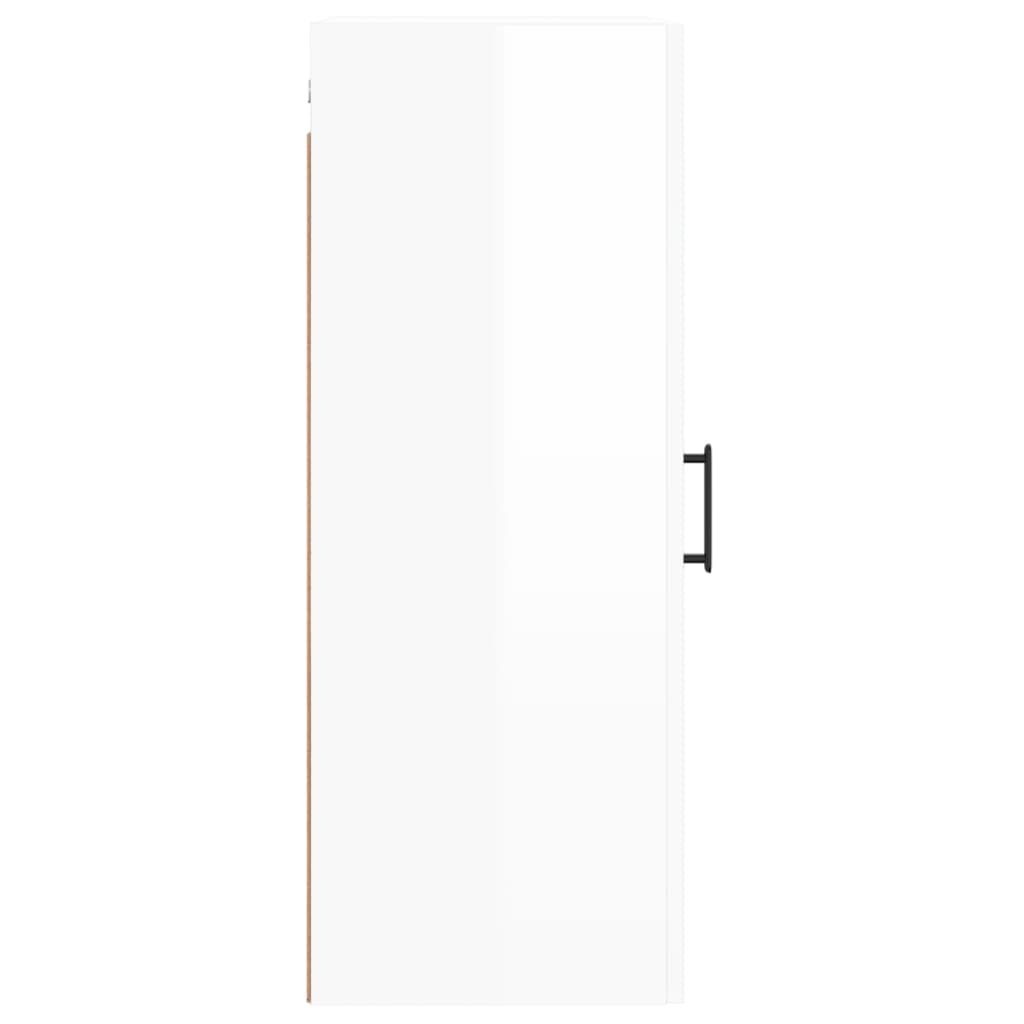 Mobile a Parete Bianco Lucido 34,5x34x90 cm - homemem39