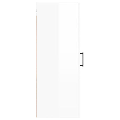 Mobile a Parete Bianco Lucido 34,5x34x90 cm - homemem39