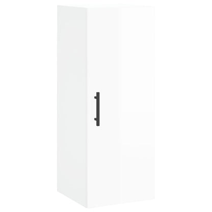 Mobile a Parete Bianco Lucido 34,5x34x90 cm - homemem39