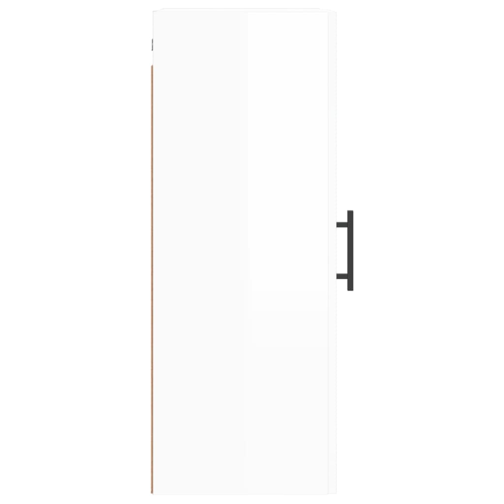 Mobile a Parete Bianco Lucido 34,5x34x90 cm - homemem39