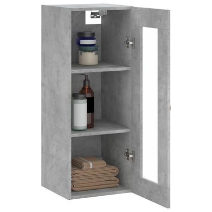 Mobile a Parete Grigio Cemento 34,5x34x90 cm - homemem39