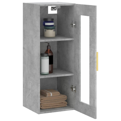 Mobile a Parete Grigio Cemento 34,5x34x90 cm - homemem39