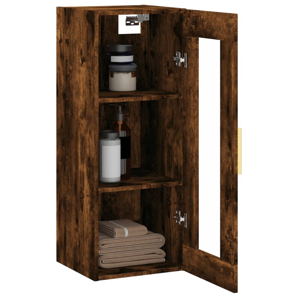 Mobile a Parete Rovere Fumo 34,5x34x90 cm - homemem39