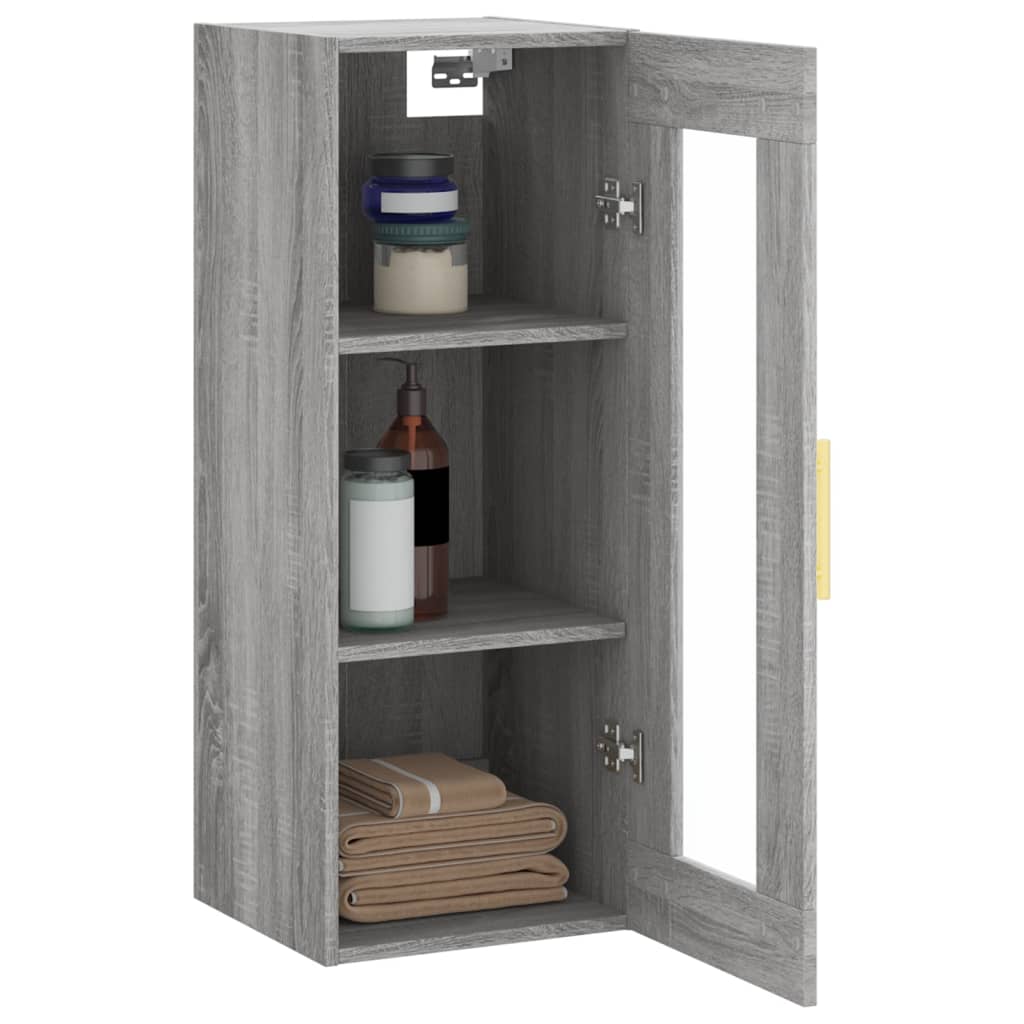 Mobile a Parete Grigio Sonoma 34,5x34x90 cm - homemem39