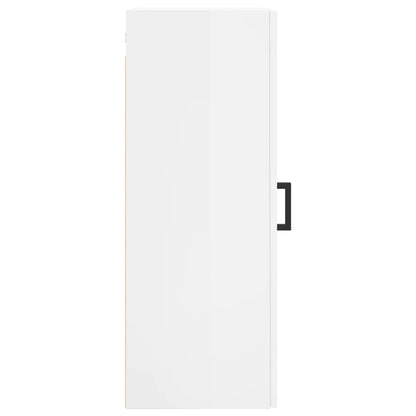 Mobile a Parete Bianco Lucido 34,5x34x90 cm - homemem39