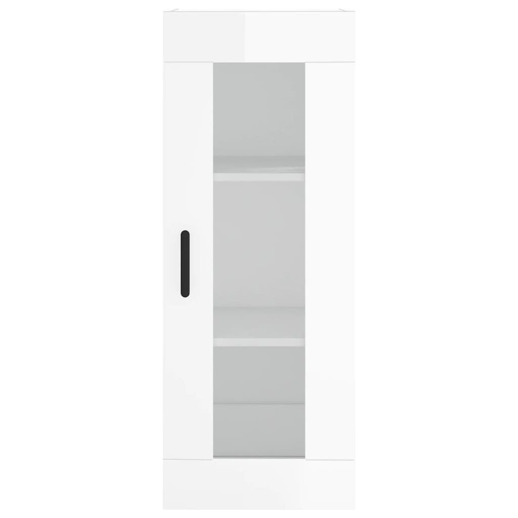 Mobile a Parete Bianco Lucido 34,5x34x90 cm - homemem39