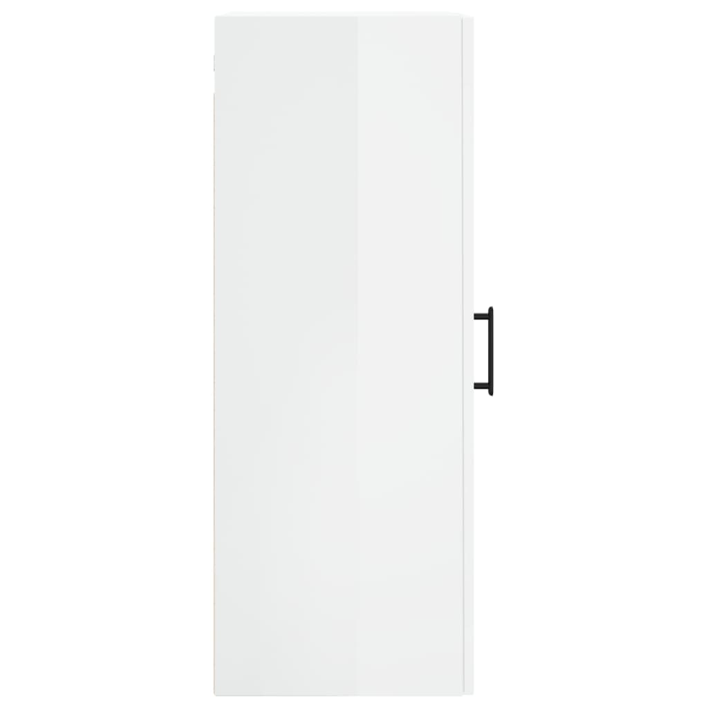 Mobile a Parete Bianco Lucido 34,5x34x90 cm - homemem39