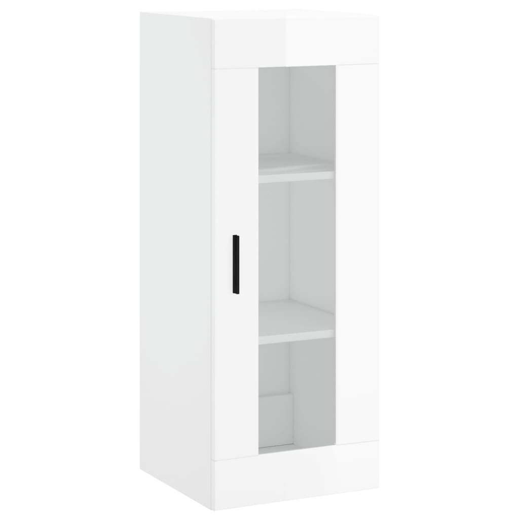 Mobile a Parete Bianco Lucido 34,5x34x90 cm - homemem39