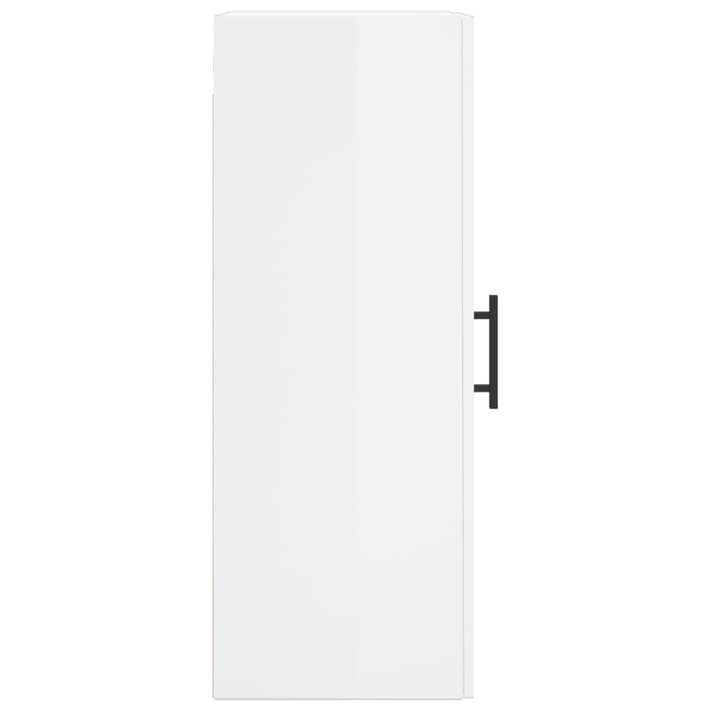 Mobile a Parete Bianco Lucido 34,5x34x90 cm - homemem39