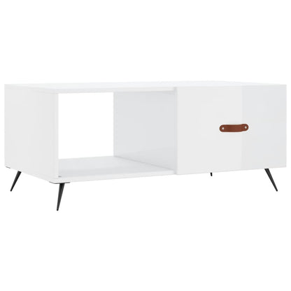 Tavolino da Salotto Bianco Lucido 90x50x40 cm Legno Multistrato - homemem39