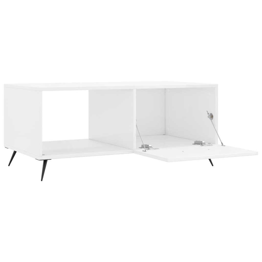 Tavolino da Salotto Bianco Lucido 90x50x40 cm Legno Multistrato - homemem39