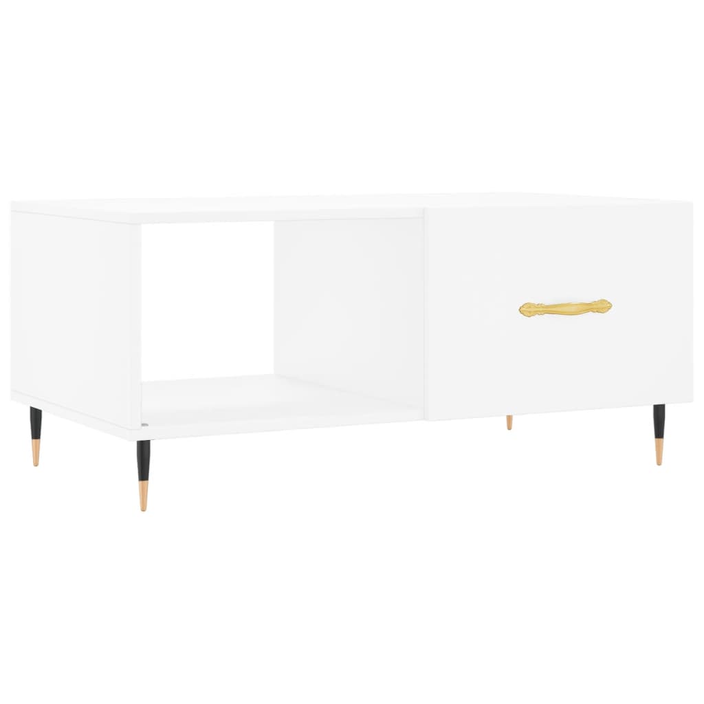 Tavolino da Salotto Bianco 90x50x40 cm in Legno Multistrato - homemem39