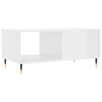 Tavolino da Salotto Bianco Lucido 90x50x40 cm Legno Multistrato - homemem39