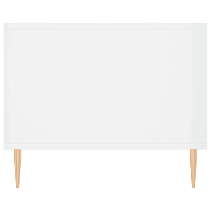 Tavolino da Salotto Bianco Lucido 90x50x40 cm Legno Multistrato - homemem39