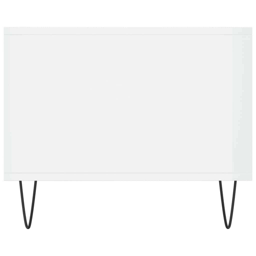 Tavolino da Salotto Bianco Lucido 90x50x40 cm Legno Multistrato - homemem39