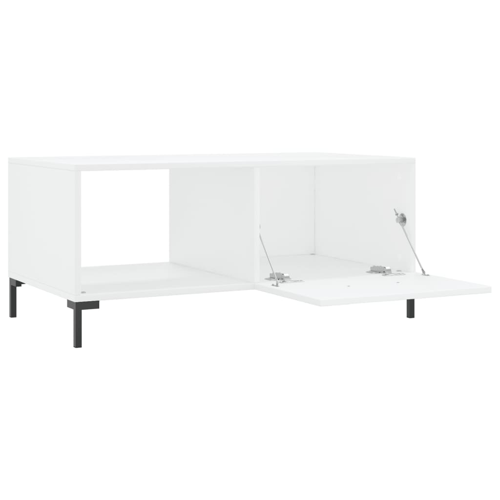 Tavolino da Salotto Bianco Lucido 90x50x40 cm Legno Multistrato - homemem39