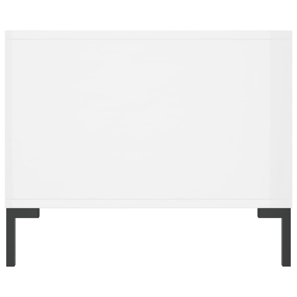 Tavolino da Salotto Bianco Lucido 90x50x40 cm Legno Multistrato - homemem39