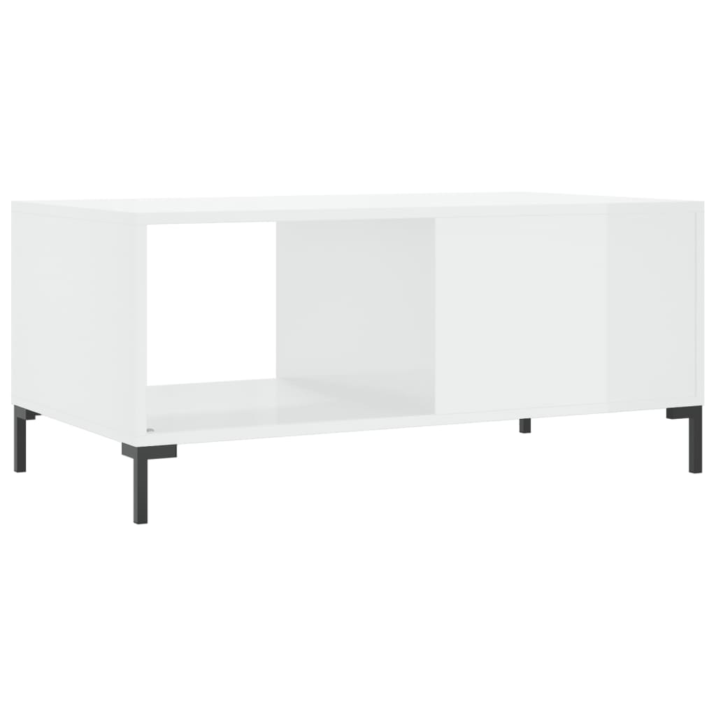 Tavolino da Salotto Bianco Lucido 90x50x40 cm Legno Multistrato - homemem39