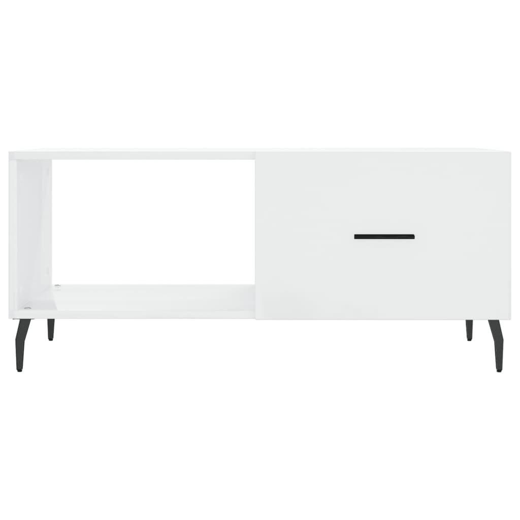 Tavolino da Salotto Bianco Lucido 90x50x40 cm Legno Multistrato - homemem39