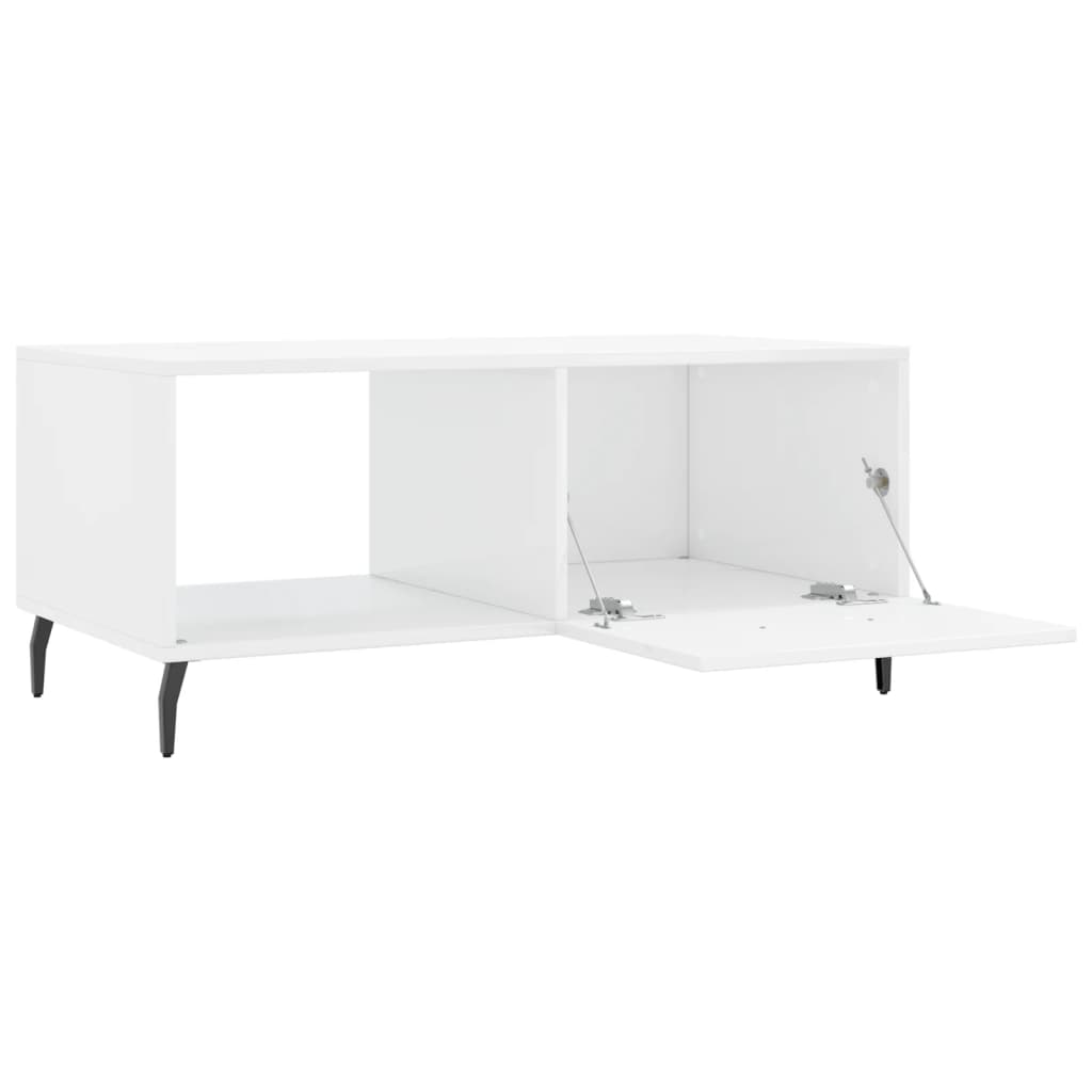 Tavolino da Salotto Bianco Lucido 90x50x40 cm Legno Multistrato - homemem39