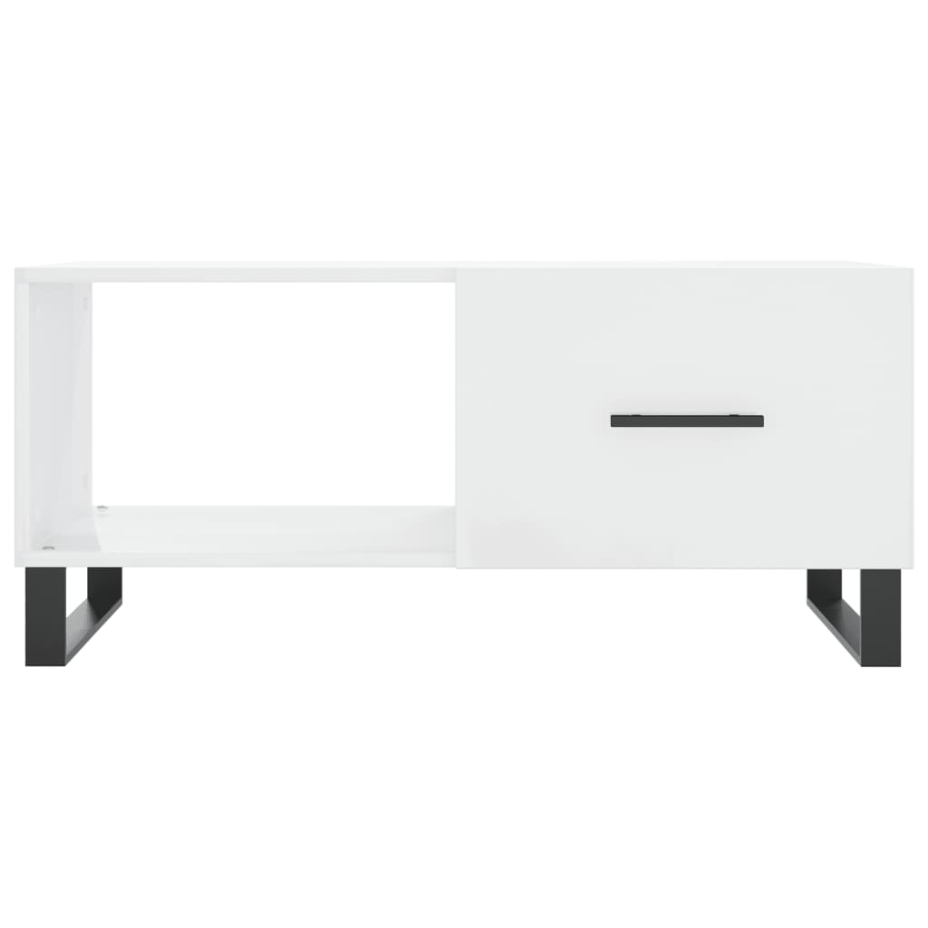 Tavolino da Salotto Bianco Lucido 90x50x40 cm Legno Multistrato - homemem39