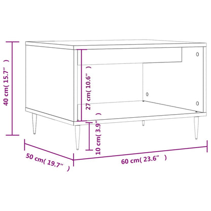 Tavolino da Salotto Bianco 60x50x40 cm in Legno Multistrato - homemem39