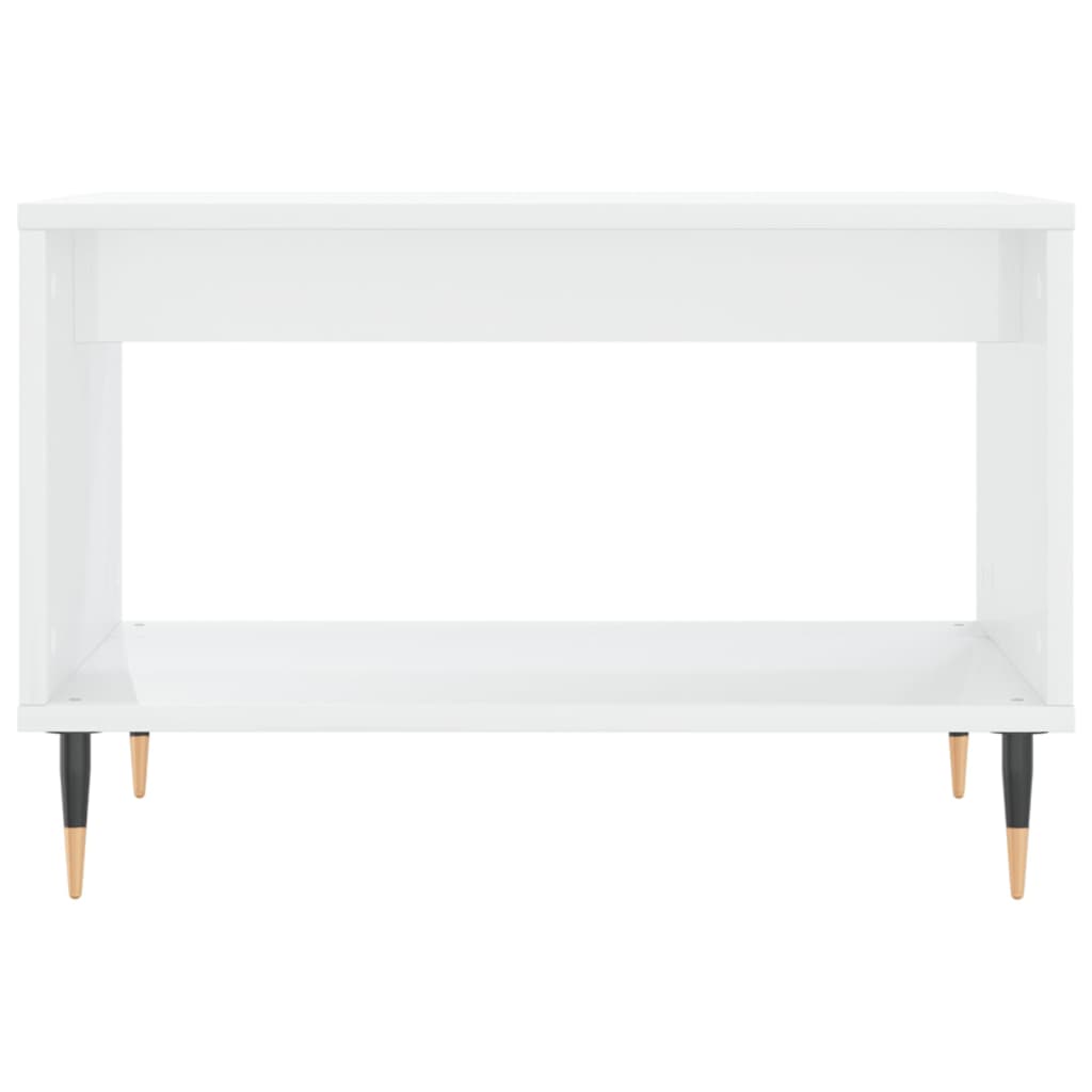 Tavolino da Salotto Bianco Lucido 60x50x40 cm Legno Multistrato - homemem39