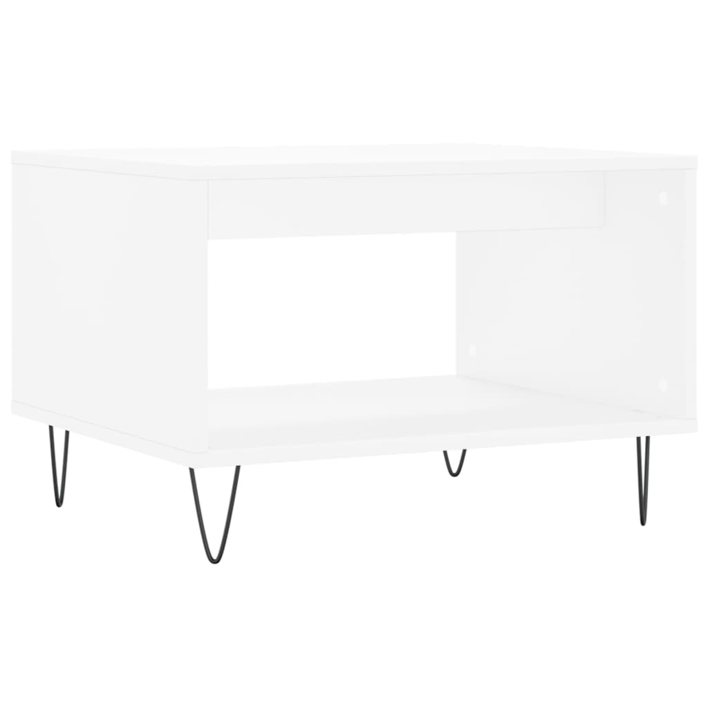 Tavolino da Salotto Bianco 60x50x40 cm in Legno Multistrato - homemem39