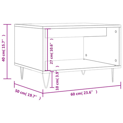 Tavolino da Salotto Bianco 60x50x40 cm in Legno Multistrato - homemem39