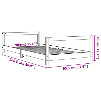 Giroletto per Bambini Bianco 90x200cm in Legno Massello di Pino - homemem39