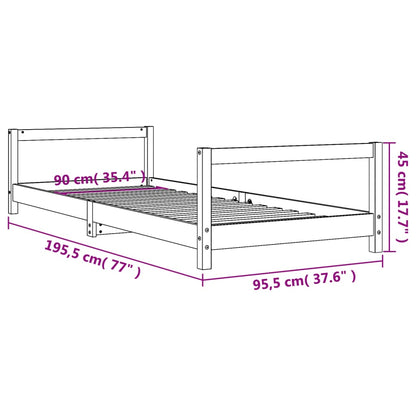 Giroletto per Bambini Bianco 90x190cm in Legno Massello di Pino - homemem39